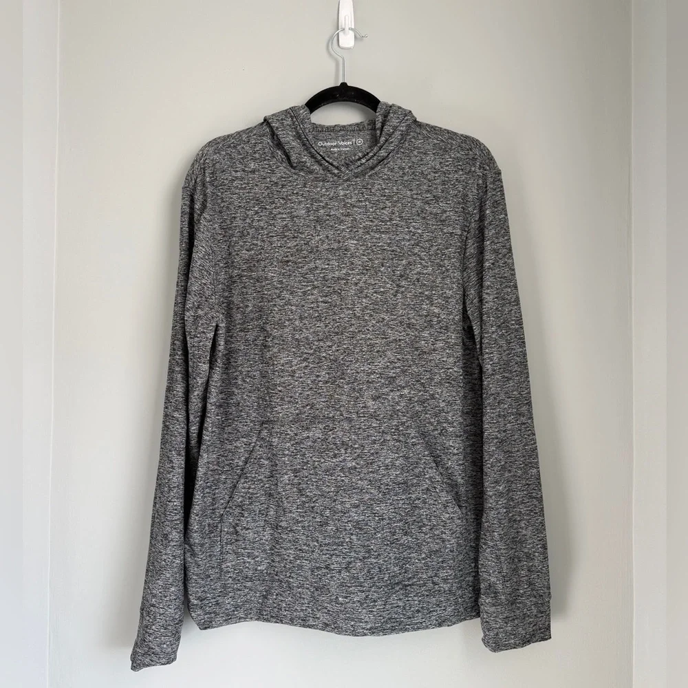 Men’s Outdoor Voices Cloudknit Gray Pullover Hoodie Heathered Medium